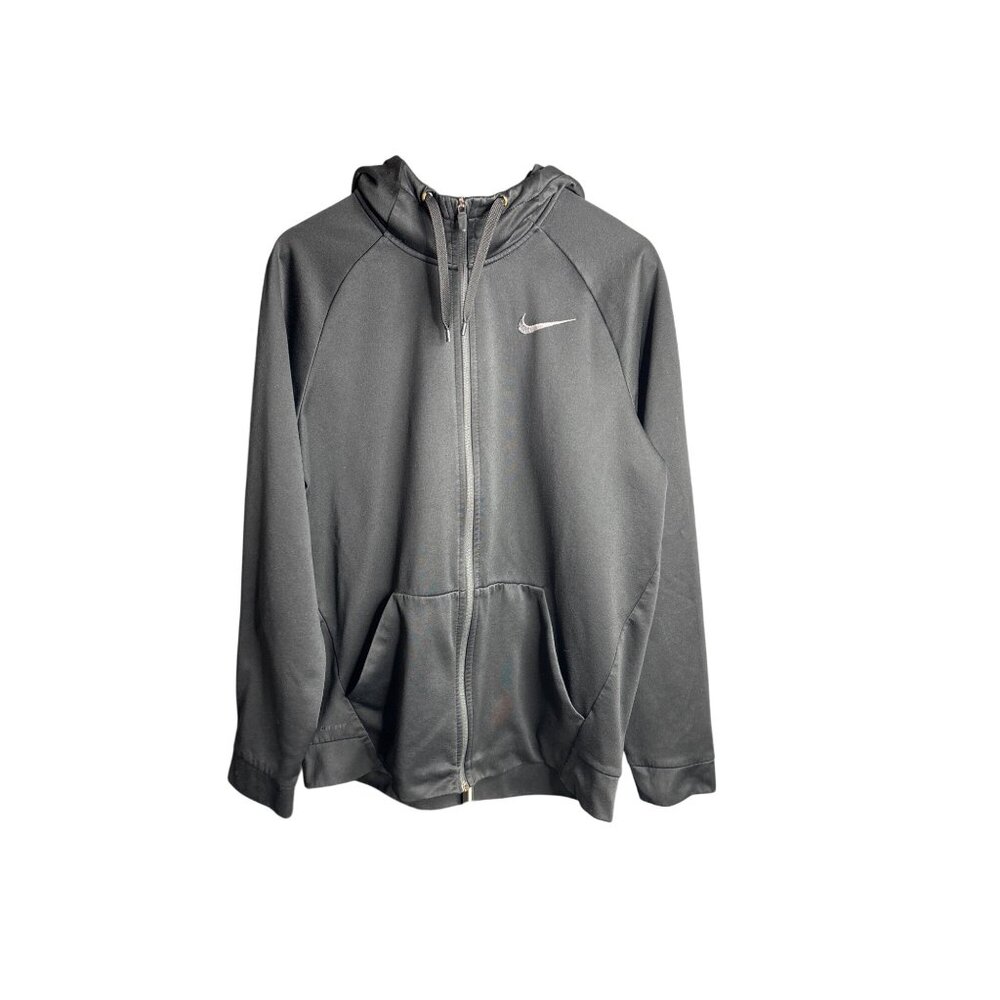 Nike Men's Dry-Fit Full Zip Fleece Lined Black Hoodie Jacket Size L